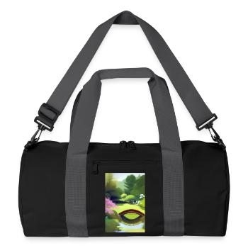 Jardin zen chinois - Sac de sport recyclé - noir/gris graphite - Devant