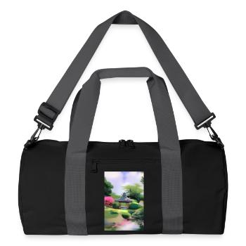 Jardin zen chinois - Sac de sport recyclé - noir/gris graphite - Devant