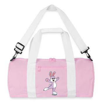 Lapin patins à glace - Sac de sport recyclé - rose/blanc - Devant