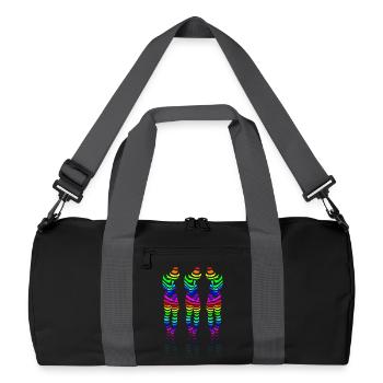 CSD 3girl friends lbgtq+ gay regenbogen party lesb - Recycelte Duffel Bag - Schwarz/Graphitgrau - Vorne
