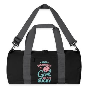 Rugby Player Girls - Recycled Duffel Bag - black/graphite grey - Front