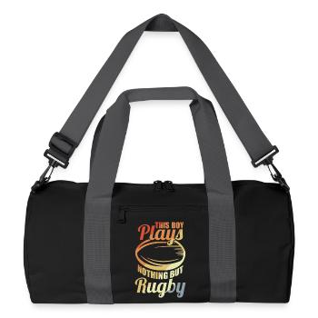 Boy playing rugby - Recycled Duffel Bag - black/graphite grey - Front