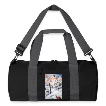 Snowy landscape in geometric style - Recycled Duffel Bag - black/graphite grey - Front
