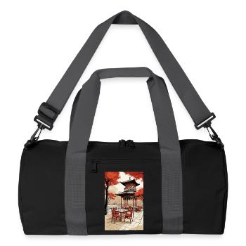 Café asiatique - Sac de sport recyclé - noir/gris graphite - Devant