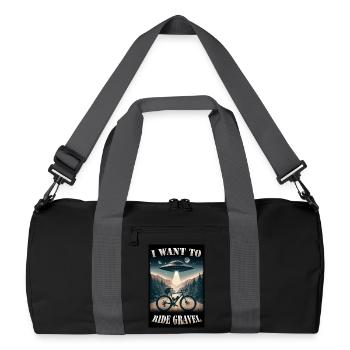 ICH MÖCHTE GRAVEL FAHREN - ufo Gravelbike - Recycelte Duffel Bag - Schwarz/Graphitgrau - Vorne