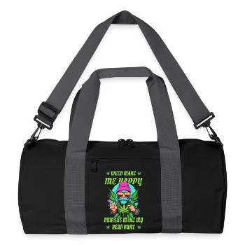 Weed Makes Me Happy... - Recycled Duffel Bag - black/graphite grey - Front