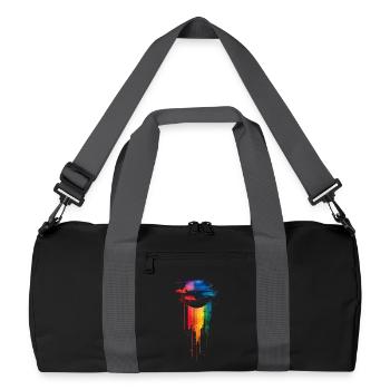 Dezentes und cooles Regenbogen-Design mit tropfender Pride-Flagge - Recycelte Duffel Bag - Schwarz/Graphitgrau - Vorne