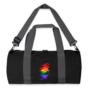 Abstraktes Rainbow Pride Design - Lebendige Kunst - Recycelte Duffel Bag - Schwarz/Graphitgrau - Vorne