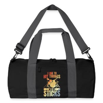 Blague de batteur - Sac de sport recyclé - noir/gris graphite - Devant