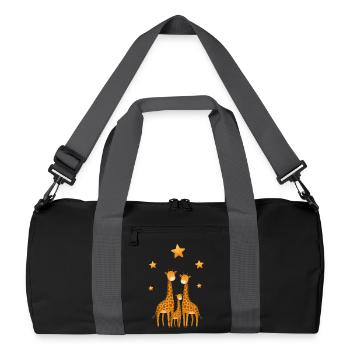 Giraffes Family Star Baby Nursery - Recycled Duffel Bag - black/graphite grey - Front
