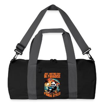 PANDA RELAXING MOMENT IN SUNSET, PANDA STYLE - Recycled Duffel Bag - black/graphite grey - Front
