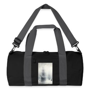 Mystic Ships in Fog: Maritime Dreamscape Art - Recycled Duffel Bag - black/graphite grey - Front
