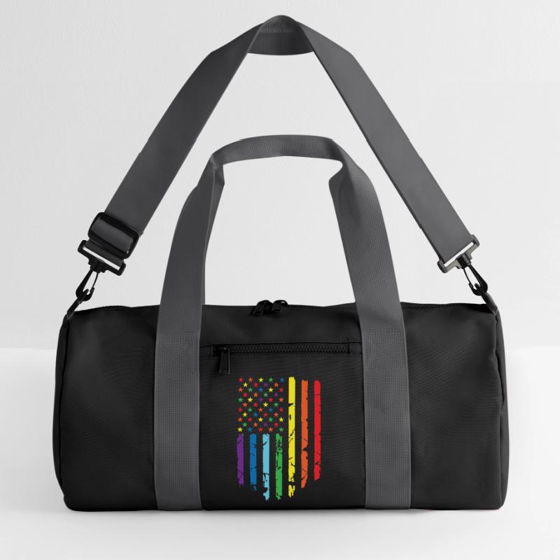 Rainbow flag with star pattern Recycled Duffel Bag