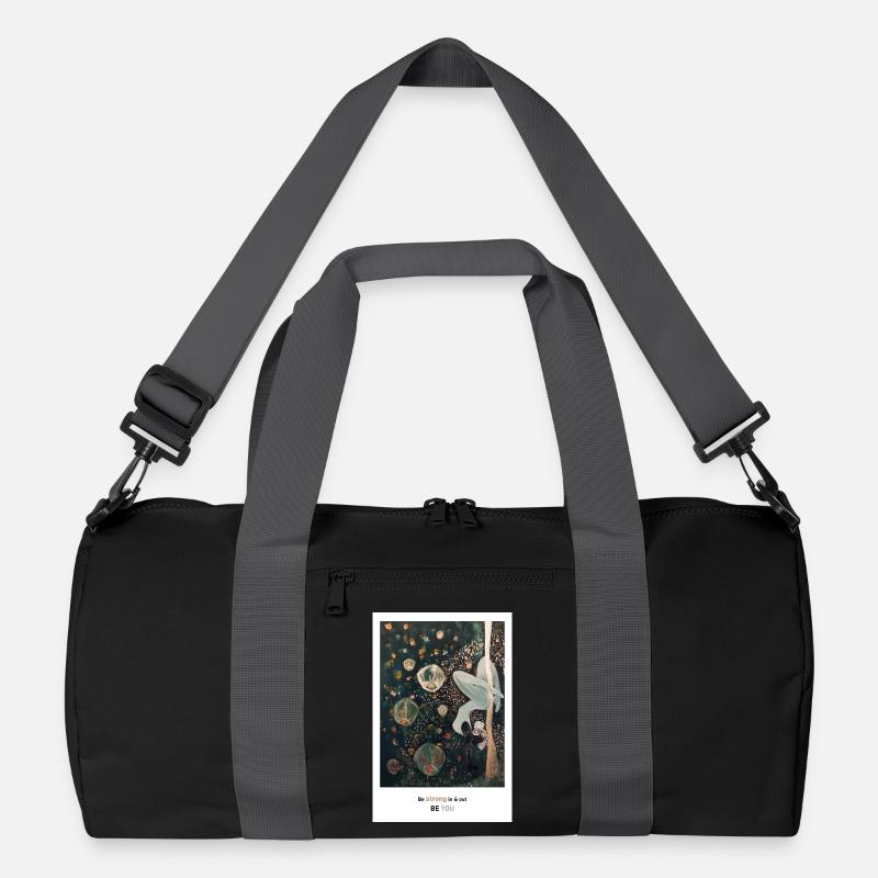 Handstand in the dark: Be strong in & out, BE YOU - Recycelte Duffel Bag - Schwarz/Graphitgrau