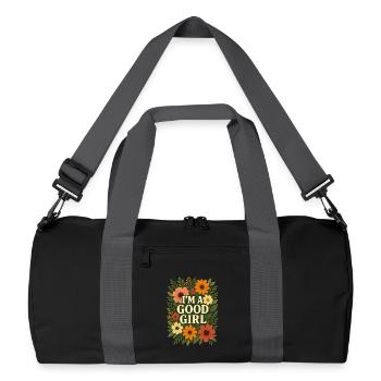 I’m a Good Girl" - pour les femmes fortes et charmantes ! - Sac de sport recyclé - noir/gris graphite - Devant