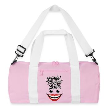 Always smiling - Recycled Duffel Bag - pink/white - Front