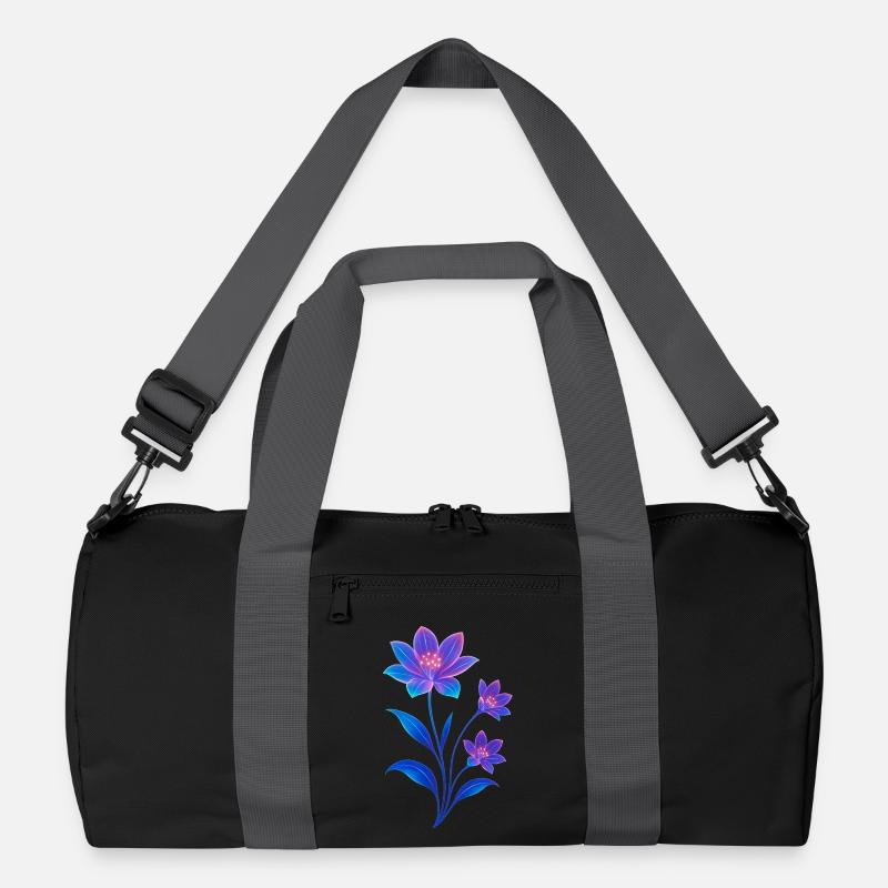 Luminescent Cosmic Flower Design Recycled Duffel Bag