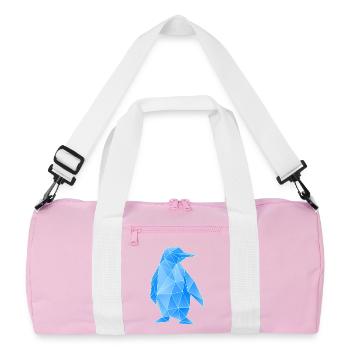 Diamond Penguin Geometric Design - Recycled Duffel Bag - pink/white - Front