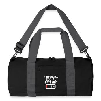 Anti-Social Battery - Recycled Duffel Bag - black/graphite grey - Front