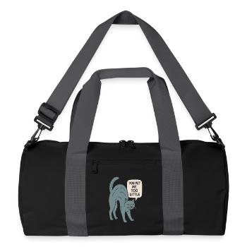 Humorous Cat Sketch with Sassy Quote - Recycled Duffel Bag - black/graphite grey - Front