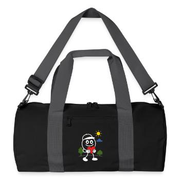Ribbo avec cœur – offrez de la chaleur et de la joie en cadeau - Sac de sport recyclé - noir/gris graphite - Devant