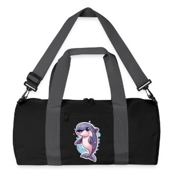 Dauphin - Sac de sport recyclé - noir/gris graphite - Devant