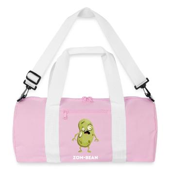 Zom-bean – Jeu de mots amusant sur le haricot zombie - Sac de sport recyclé - rose/blanc - Devant
