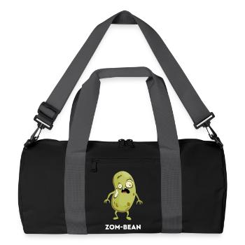 Zom-bean – Lustiges Zombie-Bohnen-Wortspiel - Recycelte Duffel Bag - Schwarz/Graphitgrau - Vorne