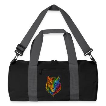Tête de tigre arc-en-ciel - Sac de sport recyclé - noir/gris graphite - Devant