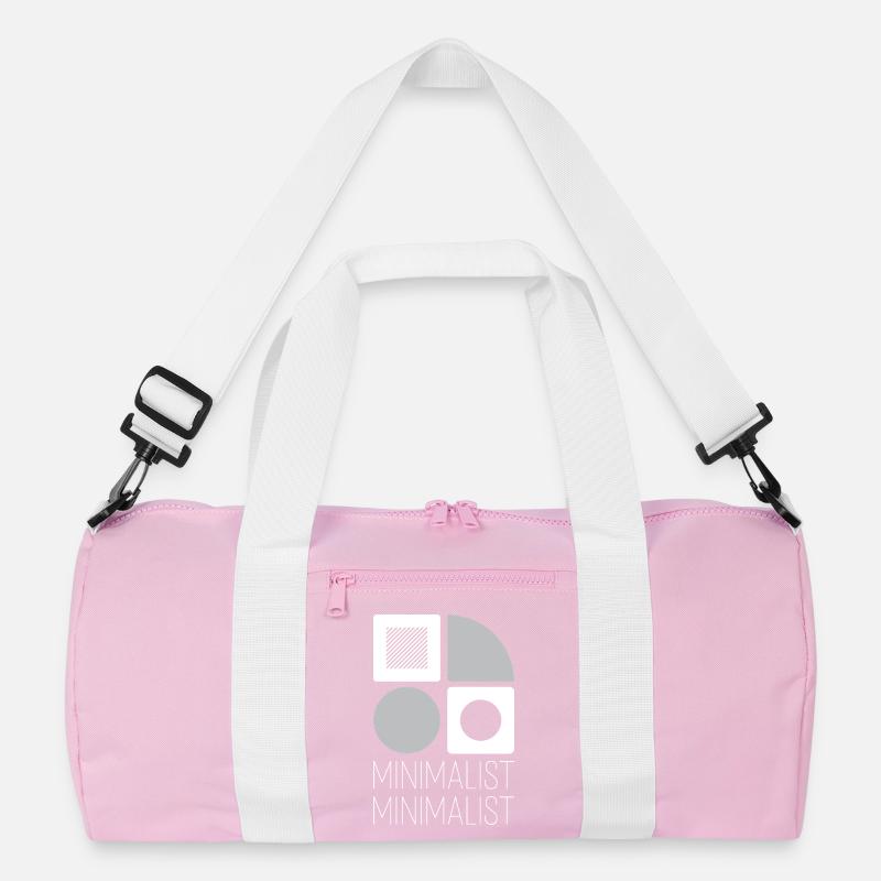 Minimalist geometry greys on white Recycled Duffel Bag