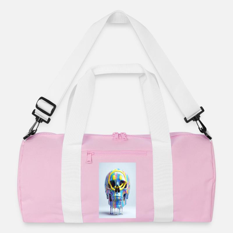 Psychedelic Skull with Smile Goggles Recycled Duffel Bag