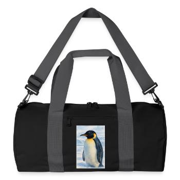 Watercolor Pinguin by the Sea - Recycled Duffel Bag - black/graphite grey - Front