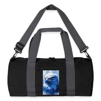 Illustration of a eagle - Sac de sport recyclé - noir/gris graphite - Devant