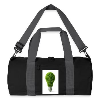Conception d’ampoule lumineuse feuillue - Sac de sport recyclé - noir/gris graphite - Devant