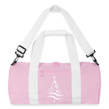 Christmas Tree Silhouette Style - Recycled Duffel Bag - pink/white - Front