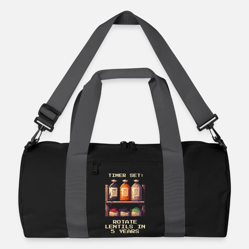 Ensemble de minuterie | Rotation des objectifs dans 5 ans - Sac de sport recyclé - noir/gris graphite