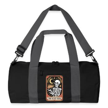 The Slice Seer Skelett Tarot Pizza Mond Sterne - Recycelte Duffel Bag - Schwarz/Graphitgrau - Vorne