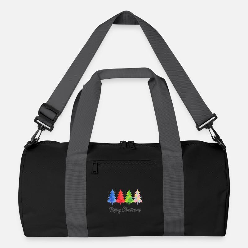 Merry Christmas Weihnachtsbäume - Recycelte Duffel Bag - Schwarz/Graphitgrau