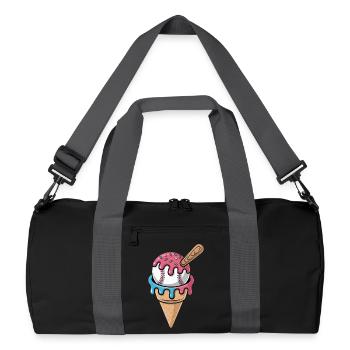Baseball Eiscreme Waffel Mit Schlaeger Streuseln - Recycled Duffel Bag - black/graphite grey - Front