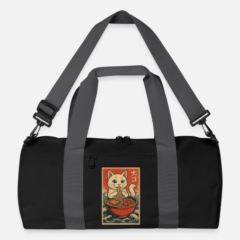 Katzenramen Ukiyo-E Retro Recycelte Duffel Bag