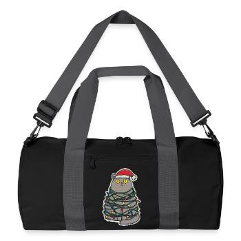 Clumsy Cat Christmas - Recycled Duffel Bag - black/graphite grey - Front