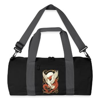 Poland Polska Eagle Flag Art Nouveau Gift - Recycled Duffel Bag - black/graphite grey - Front