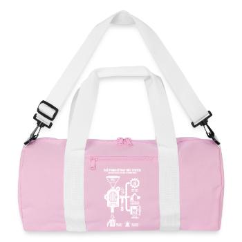 Procrastination System Funny Infographic - Recycled Duffel Bag - pink/white - Front