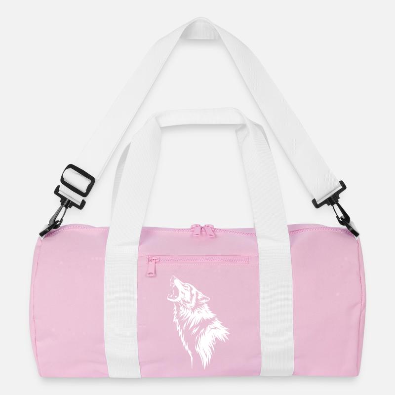 Heulender Wolf in Silhouette Recycelte Duffel Bag