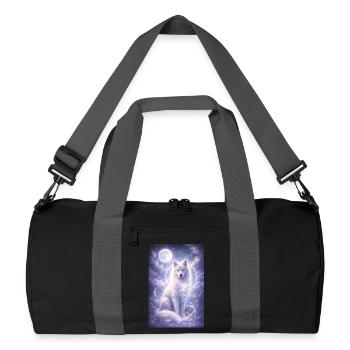 Autocollant Mystique Loup Lune Animal Fantastique Spirituel - Sac de sport recyclé - noir/gris graphite - Devant