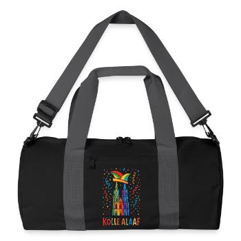 Kölle Alaaf Kostüm Kölner Dom Köln Karneval bunt - Recycelte Duffel Bag - Schwarz/Graphitgrau - Vorne