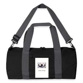 Pas de replay. À l’instant. – Conception rétro de cassette - Sac de sport recyclé - noir/gris graphite - Devant