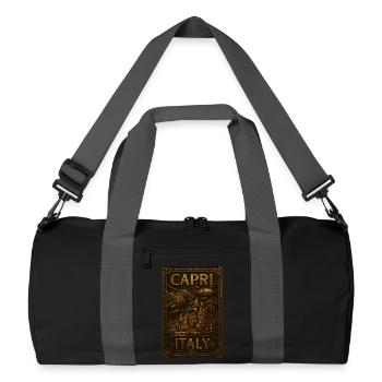 Capri Italy – Steampunk Bronze Travel Poster - Recycled Duffel Bag - black/graphite grey - Front
