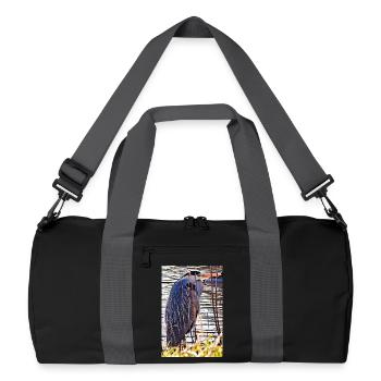Héron cendré au lac - Photographie de nature Faune - Sac de sport recyclé - noir/gris graphite - Devant