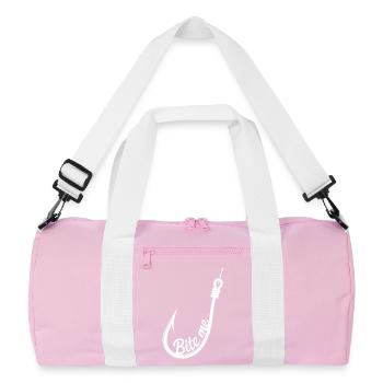 Bite Me Angelhaken-Emblem - Recycelte Duffel Bag - Rosa/Weiß - Vorne